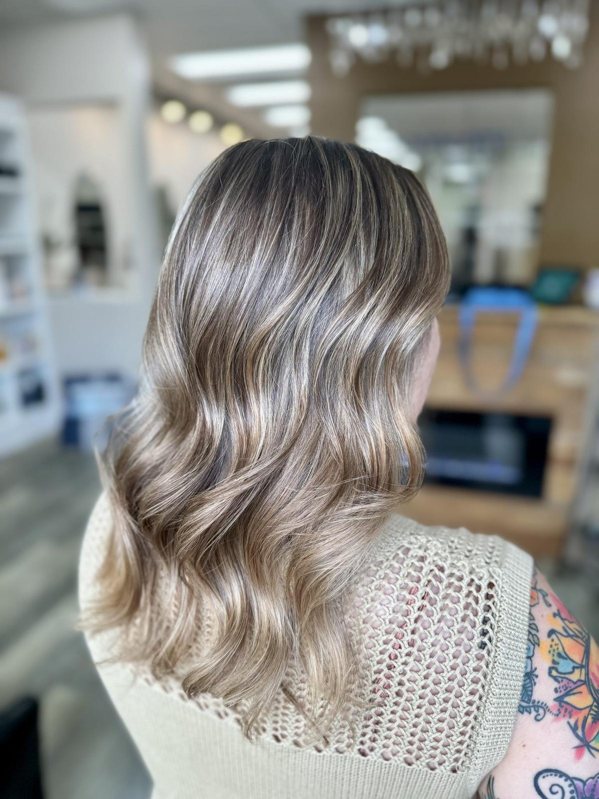 Highlights hair color result by Cynergy Color Bar